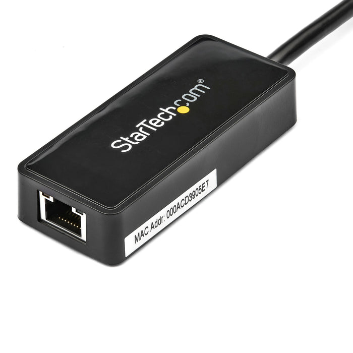 StarTech.com USB 3.0 Ethernet Adapter, USB 3.0 Network Adapter NIC with USB Port, USB to RJ45, USB Passthrough, Wired, USB, Ethernet, 5000 Mbit/s, Black