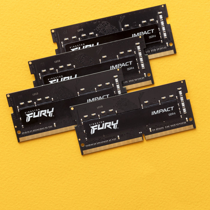 Kingston Technology FURY 8GB 3200MT/s DDR4 CL20 SODIMM Impact, 8 GB, 1 x 8 GB, DDR4, 260-pin SO-DIMM, Black