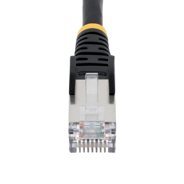 StarTech.com 7.5m CAT6a Ethernet Cable - Black - Low Smoke Zero Halogen (LSZH) - 10GbE 500MHz 100W PoE++ Snagless RJ-45 w/Strain Reliefs S/FTP Network Patch Cord, 7.5 m, Cat6a, S/FTP (S-STP), RJ-45, RJ-45, Black