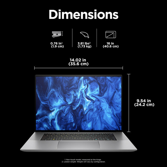 HP ZBook Studio G11, Intel Core Ultra 7, 40.6 cm (16"), 3840 x 2400 pixels, 32 GB, 1 TB, Windows 11 Pro