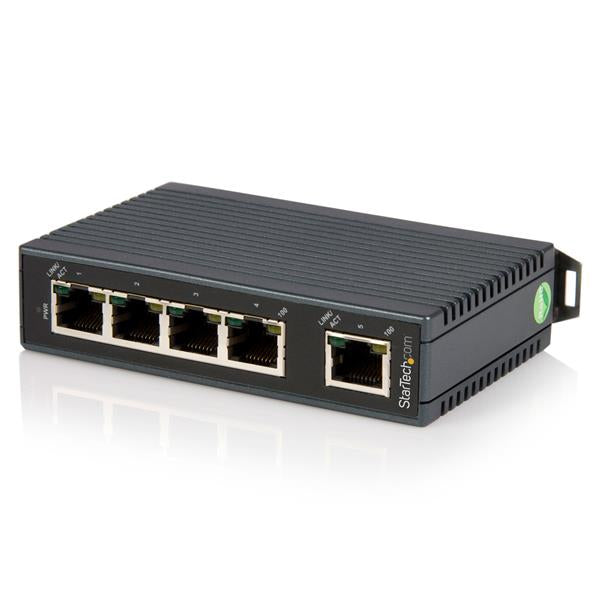 StarTech.com 5-Port Industrial Ethernet Switch - DIN Rail Mountable - TAA, Unmanaged, Fast Ethernet (10/100), Full duplex, Rack mounting