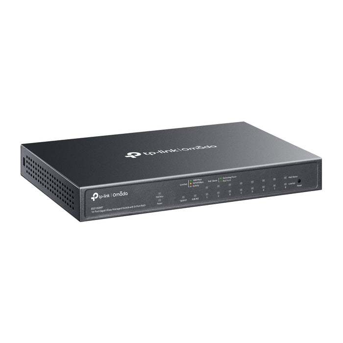 TP-Link Omada 10-Port Gigabit Easy Managed Switch with 8-Port PoE+, Managed, Gigabit Ethernet (10/100/1000), Power over Ethernet (PoE), Wall mountable