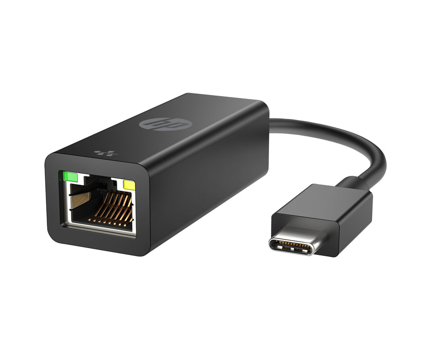 HP USB-C to RJ45 Adapter G2, Wired, USB Type-C, Ethernet, Black