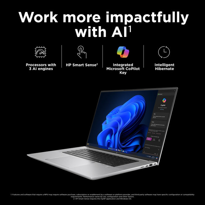 HP ZBook Studio G11, Intel Core Ultra 7, 40.6 cm (16"), 3840 x 2400 pixels, 32 GB, 1 TB, Windows 11 Pro