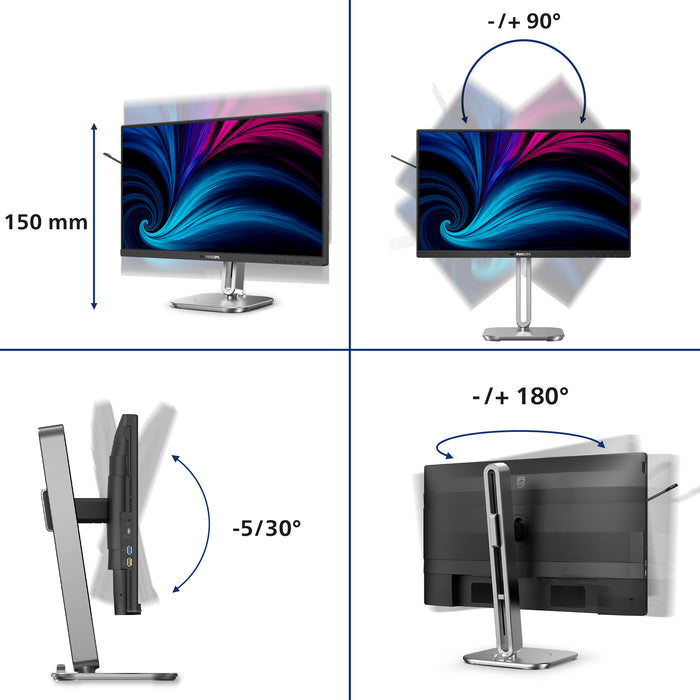 Philips 4000 series 24B2U4301/00, 60.5 cm (23.8"), 1920 x 1080 pixels, Full HD, LCD, 4 ms, Grey