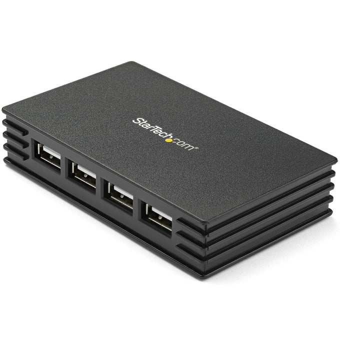 StarTech.com 4 Port Black USB 2.0 Hub - TAA, USB 2.0 Type-B, USB 2.0, 480 Mbit/s, Black, Plastic, Power