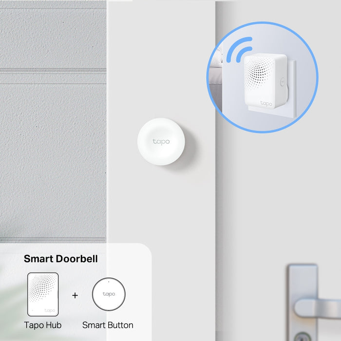 TP-Link Tapo Smart Button, Wireless, White, Wall, 868, 922 MHz, Indoor, Android, iOS