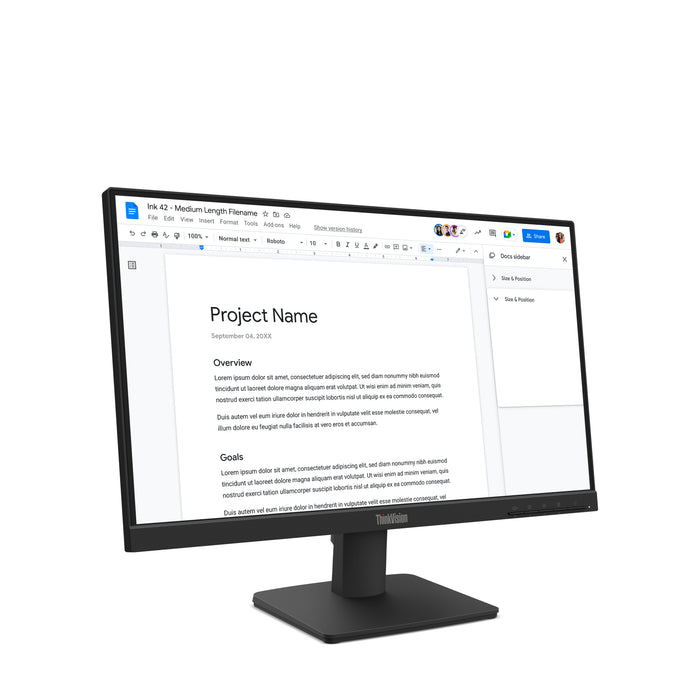 Lenovo ThinkVision S22-4e Monitor, 54.6 cm (21.5"), 1920 x 1080 pixels, Full HD, LED, 6 ms, Black