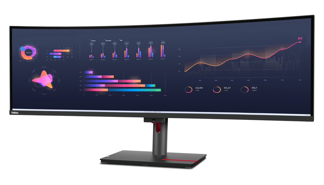 Lenovo ThinkVision P49w-30, 124.5 cm (49"), 5120 x 1440 pixels, DQHD, LED, 6 ms, Black