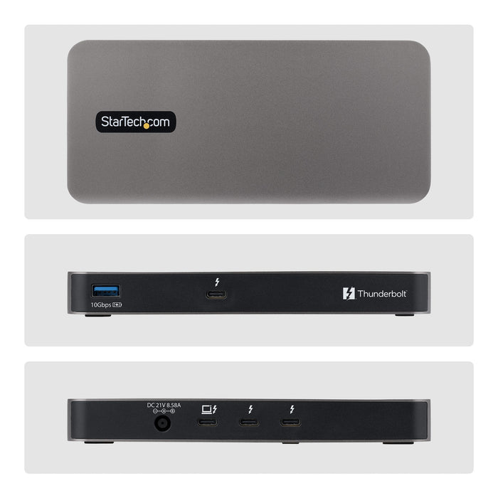 StarTech 4-Port Thunderbolt 5 Hub with Thunderbolt Share KVM, 80 / 120Gbps, 8K Multi-Display, 140W PD, USB-A 10Gbps, TB4 & USB4, MacBook M4 Pro M4 Max M5