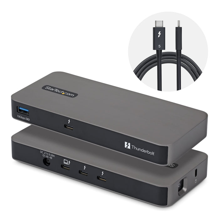 StarTech 4-Port Thunderbolt 5 Hub with Thunderbolt Share KVM, 80 / 120Gbps, 8K Multi-Display, 140W PD, USB-A 10Gbps, TB4 & USB4, MacBook M4 Pro M4 Max M5