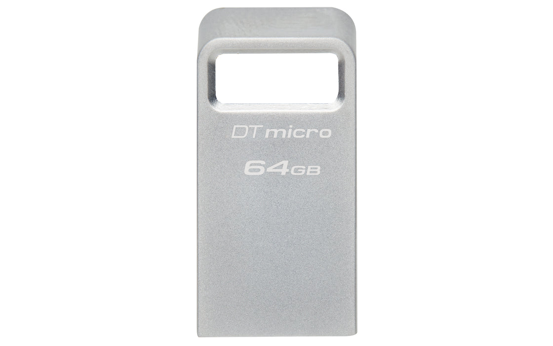Kingston Technology DataTraveler 64GB Micro 200MB/s Metal USB 3.2 Gen 1, 64 GB, USB Type-A, 3.2 Gen 1 (3.1 Gen 1), 200 MB/s, Capless, Silver