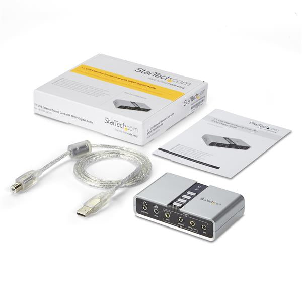 StarTech.com 7.1 USB Audio Adapter External Sound Card with SPDIF Digital Audio, 7.1 channels, 16 bit, USB