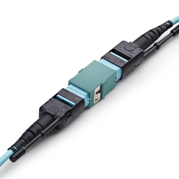 StarTech.com MPO/MTP Coupler, Single Mode/Multimode Fiber Adapter, Key Up-Key Down, Fiber Optic MPO/MTP Coupler - Aqua, MPO/MTP, Aqua colour, Black, Multi-mode, OM3/OM4, Trade Agreements Act (TAA), CE, 17.2 mm