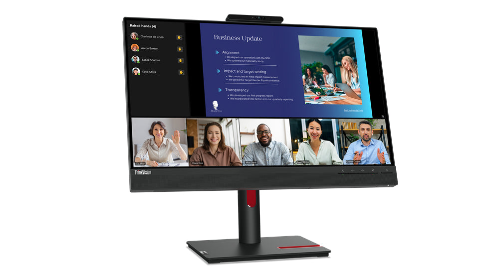 Lenovo ThinkVision T24v-30, 60.5 cm (23.8"), 1920 x 1080 pixels, Full HD, LED, 6 ms, Black