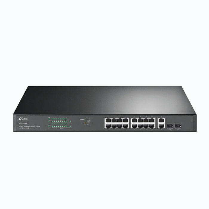 TP-Link 18-Port Gigabit Rackmount Switch with 16 PoE+, Unmanaged, Gigabit Ethernet (10/100/1000), Full duplex, Power over Ethernet (PoE), Rack mounting, 1U