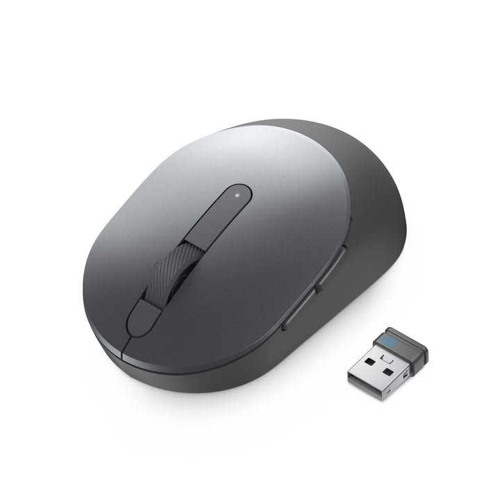 DELL Pro Plus Compact Mouse - MS5120W - Titan Gray, Ambidextrous, Optical, RF Wireless + Bluetooth, 1600 DPI, Grey, Titanium