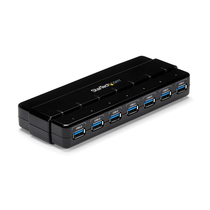 StarTech.com 7-Port USB 3.0 Hub (5Gbps) - Desktop, USB 3.2 Gen 1 (3.1 Gen 1) Type-B, USB 3.2 Gen 1 (3.1 Gen 1) Type-A, 5000 Mbit/s, Black, Plastic, DC