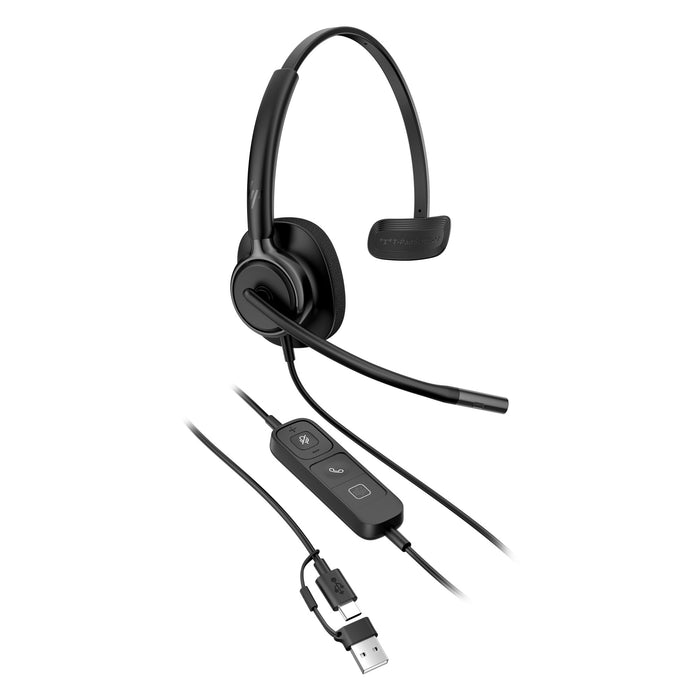 HP Poly Mission 415 Monaural USB Wired Headset Classic (Bulk), Wired, 97 g, Headset, Black