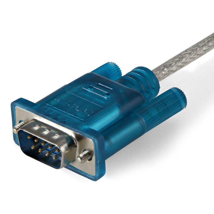 StarTech.com 3ft (91cm) 1-Port USB to RS232 DB9 Serial Adapter Cable, USB to Serial Adapter Cable - M/M, DB-9, USB 2.0 A, 0.9 m, Blue, Transparent