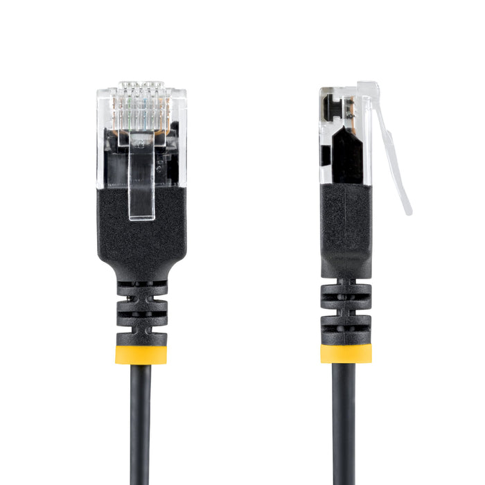 StarTech.com 2m Black Ultra Slim Cat6A Ethernet Cable, UTP, Pure Bare Copper Wire, 34AWG Slim RJ45 Network Patch Cord, Individually Tested, 2 m, Cat6a, U/UTP (UTP), RJ-45, RJ-45, Black