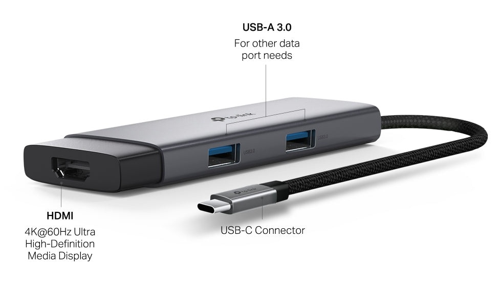 TP-Link UH5020C, USB Type-C, HDMI, USB 3.2 Gen 1 (3.1 Gen 1) Type-A, USB Type-C, 5000 Mbit/s, 60 Hz, 2160p, 4096 x 2160 pixels