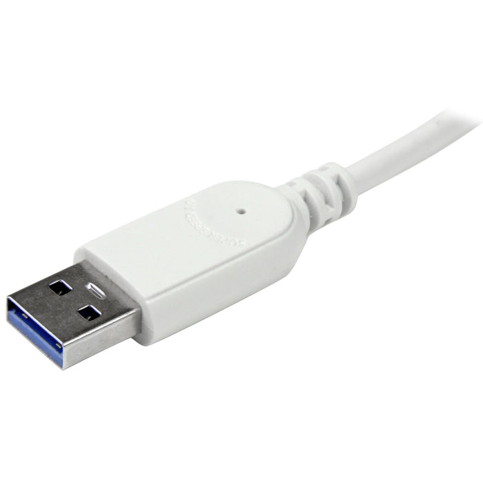 StarTech.com 4-Port USB Hub, USB A to 4x USB-A Ports, USB 5Gbps, Rugged Design, Bus-Powered, Portable Laptop USB 3.0 Hub, USB 3.2 Gen 1 (3.1 Gen 1) Type-A, USB 3.2 Gen 1 (3.1 Gen 1) Type-A, 5000 Mbit/s, Silver, White, Aluminium, Plastic, Power