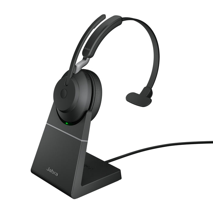 Jabra Evolve2 65 USB-A UC Mono with Charging Stand - Black, Wireless, Office/Call center, 20 - 20000 Hz, 99.2 g, Headset, Black