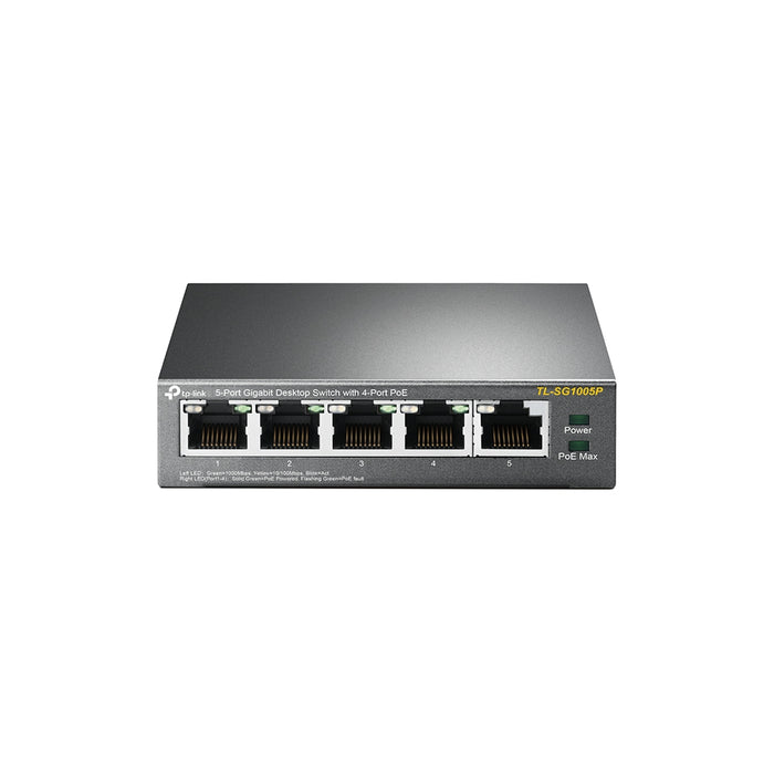 TP-Link 5-Port Gigabit Desktop PoE Switch with 4-Port, Unmanaged, Gigabit Ethernet (10/100/1000), Power over Ethernet (PoE)
