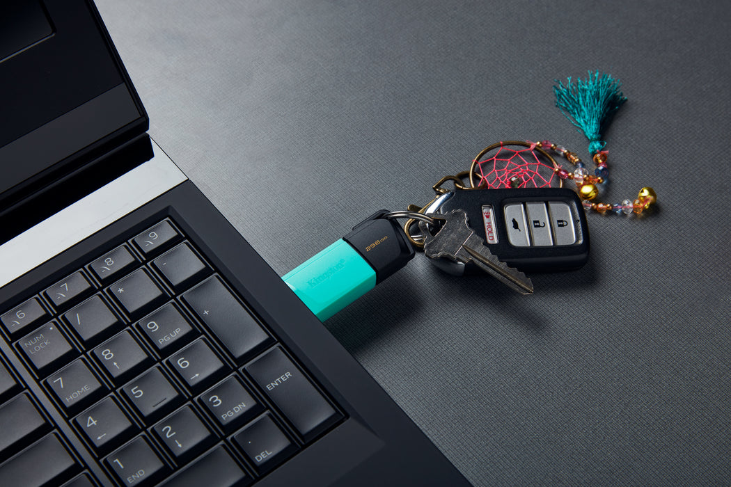 Kingston Technology DataTraveler 256GB USB3.2 Gen1 Exodia M (Black + Teal), 256 GB, USB Type-A, 3.2 Gen 1 (3.1 Gen 1), Slide, 10 g, Black, Turquoise