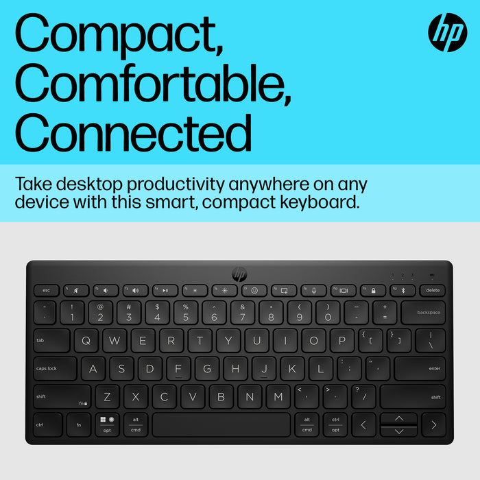 HP 355 Compact Multi-Device Bluetooth Keyboard, Wireless, Bluetooth, Mechanical, Black