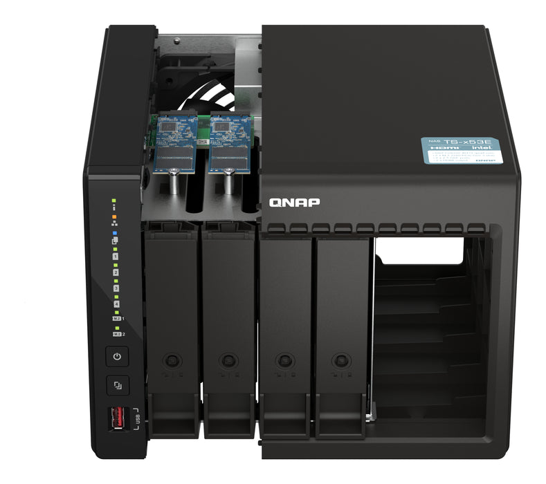 QNAP TS-453E, NAS, Tower, Intel® Celeron®, J6412, 8 GB, 0 TB