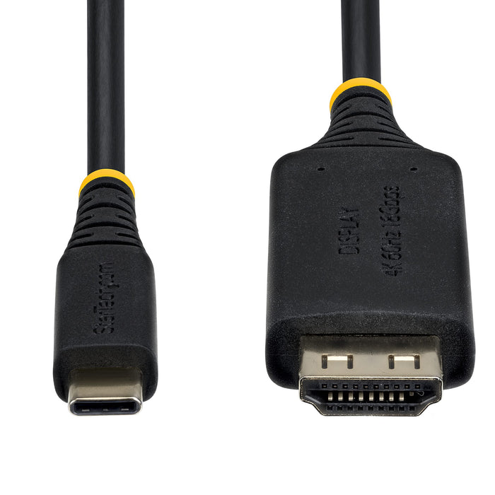 StarTech.com 2m USB-C to HDMI Adapter Cable, Gripping HDMI Connector, 4K 60Hz, Thunderbolt Compatible, HDR, Uni-Directional Cord for MacBook, Dell, HP, Lenovo, 2 m, USB Type-C, HDMI Type A (Standard), Male, Male, Straight