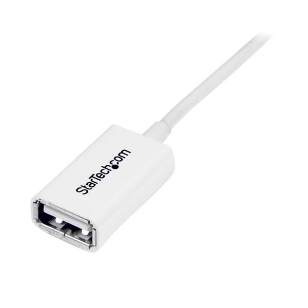 StarTech.com 3m White USB 2.0 Extension Cable A to A - M/F, 3 m, USB A, USB A, USB 2.0, Male/Female, White