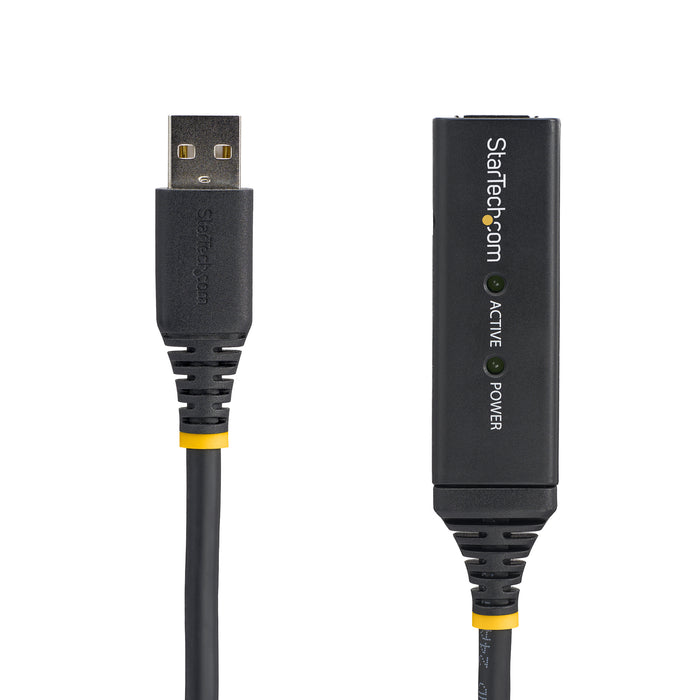 StarTech.com 5m (16ft) USB 2.0 Active Extension Cable - M/F, 5 m, USB A, USB A, USB 2.0, Male/Female, Black