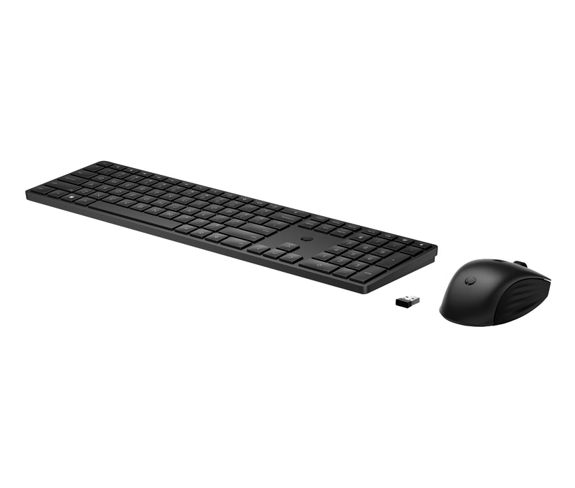 HP 655 Wireless Keyboard and Mouse Combo, Full-size (100%), Wireless, RF Wireless, Membrane, Black, Mouse included