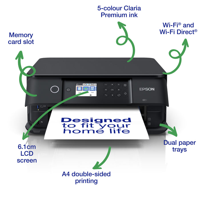 Epson Expression Premium XP-6100, Inkjet, Colour printing, 5760 x 1440 DPI, A4, Direct printing, Black