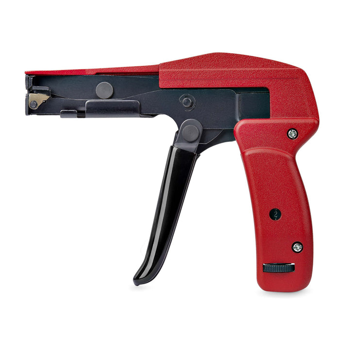 StarTech.com Nylon Cable Tie Gun, Zip Tie Cable Installation and Cutter Tool, Zip Tie Tensioning/Tightener, Works with Nylon Zip Ties 2.4mm to 4.8mm, TAA Compliant, Nylon, Red, 2.4 - 4.8 mm, Aluminium, Steel, 127 mm, 156 mm
