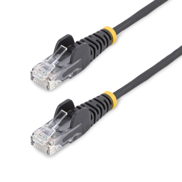 StarTech.com 1 m CAT6 Cable - Slim - Snagless RJ45 Connectors - Black, 1 m, Cat6, U/UTP (UTP), RJ-45, RJ-45, Black