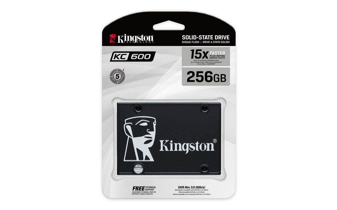 Kingston Technology 256G SSD KC600 SATA3 2.5", 256 GB, 2.5", 550 MB/s, 6 Gbit/s