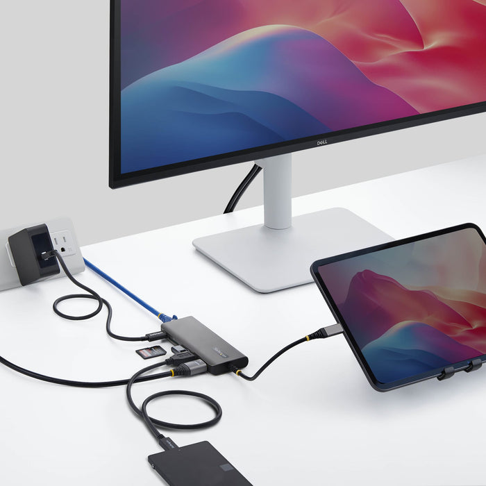StarTech.com USB-C to HDMI Multiport Adapter, 140W PD Charging, 4K 60Hz, 3-Port USB 10Gbps Hub, SD Card Slot, 2.5GbE, Mini Dock for MacBook / Dell / Thinkpad / HP, Wired, USB 3.2 Gen 2 (3.1 Gen 2) Type-C, 140 W, 10,100,1000,2500 Mbit/s, Grey, SD