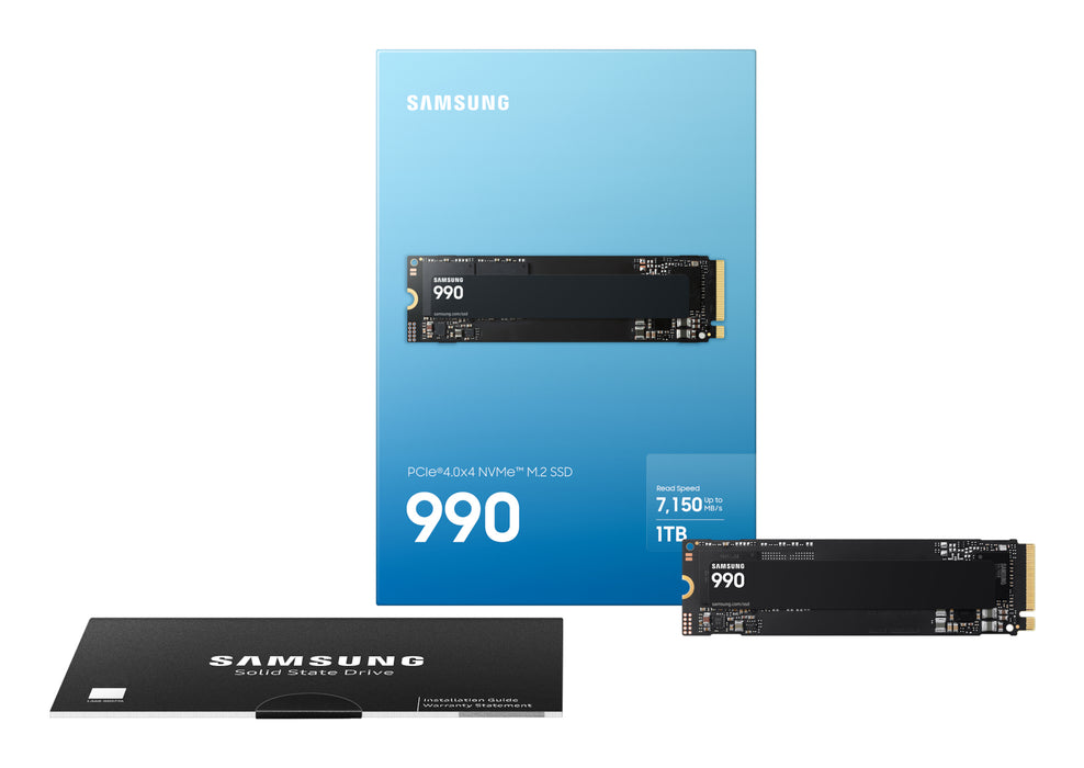 Samsung 990 SSD PCIe 4.0x4 NVMe M.2, 1 TB, M.2, 7150 MB/s