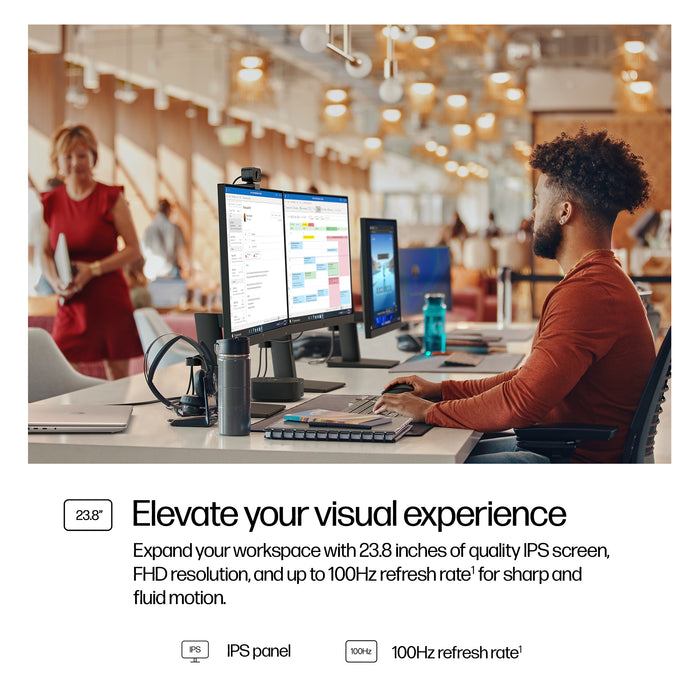 HP Series 3 Pro 23.8 inch FHD Monitor - 324ph, 60.5 cm (23.8"), 1920 x 1080 pixels, Full HD, LCD, 5 ms, Black