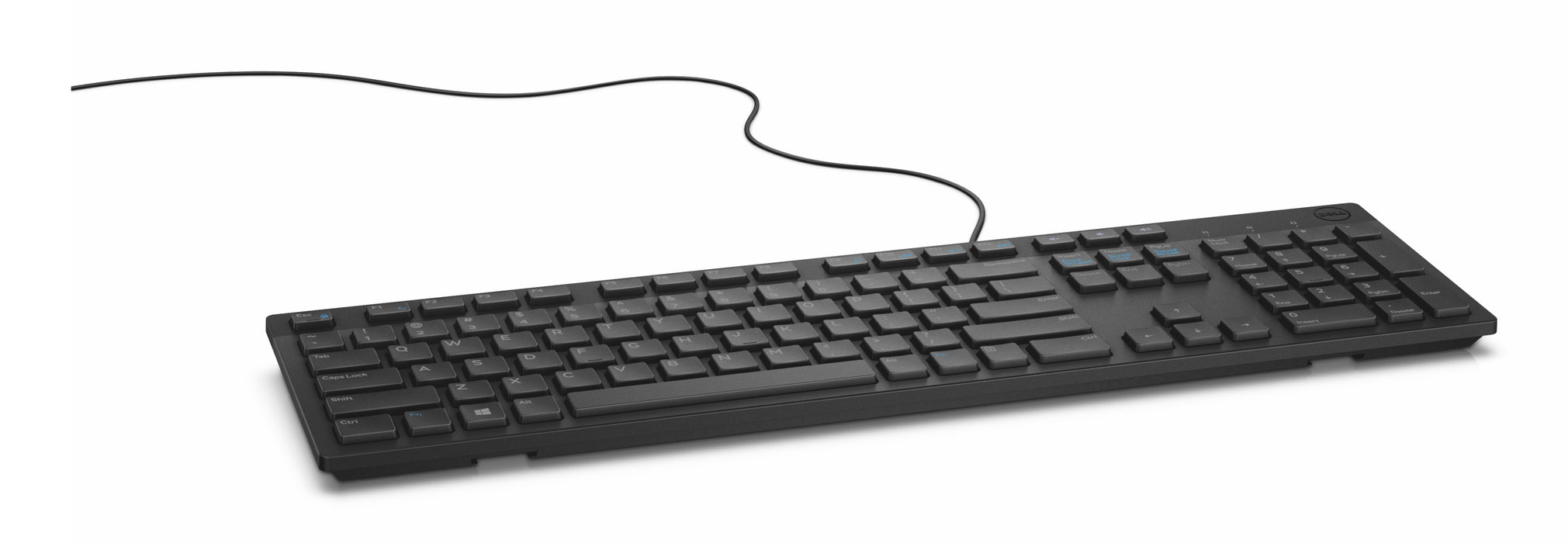 DELL Wired Keyboard - KB216 - UK (QWERTY) - Black, Full-size (100%), Wired, USB, Plunger key switch, QWERTY, Black