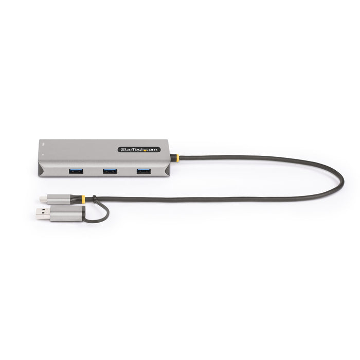 StarTech USB-C to Dual-HDMI Adapter, USB-C/A to 2x HDMI (1x 4K30, 1x 1080p), 3X USB-A 5Gbps Hub, USB to HDMI Converter