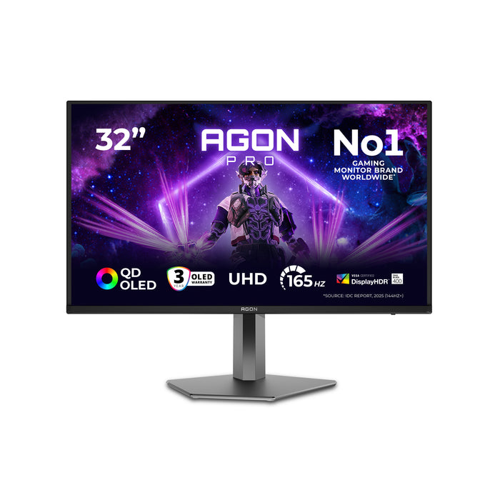AOC AGON PRO AG326UD, 80 cm (31.5"), 3840 x 2160 pixels, 4K Ultra HD, QD-OLED, 0.03 ms, Black