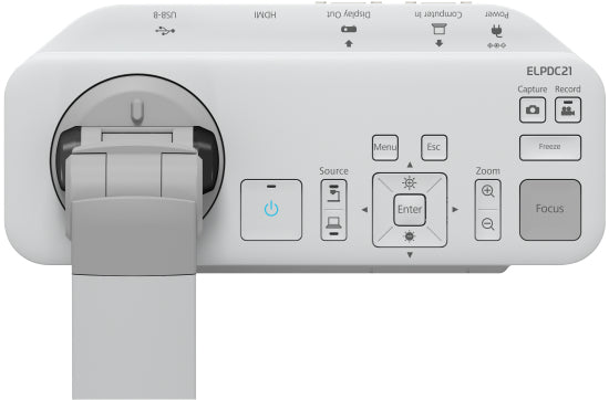 Epson ELPDC21, 25.4 / 2.7 mm (1 / 2.7"), CMOS, 1920 x 1080 (HD 1080), 1280 x 1024 (SXGA), 1024 x 768 (XGA), 1280 x 800 (WXGA), 1360 x 768 (WXGA), 30 fps, LED, 10x