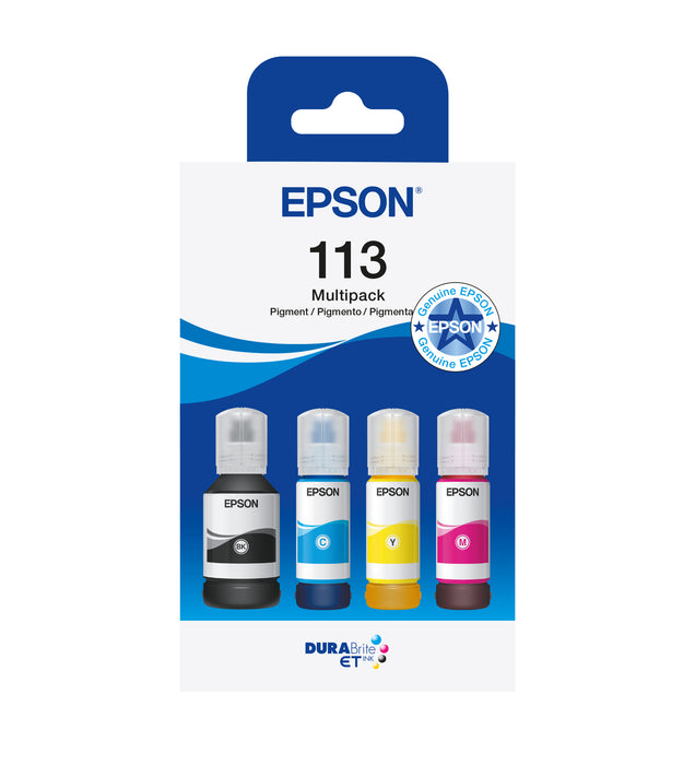 Epson 113 EcoTank 4-colour Multipack, Black, Cyan, Magenta, Yellow, Pigment-based ink, Pigment-based ink, 65 ml, 1 pc(s), Multi pack