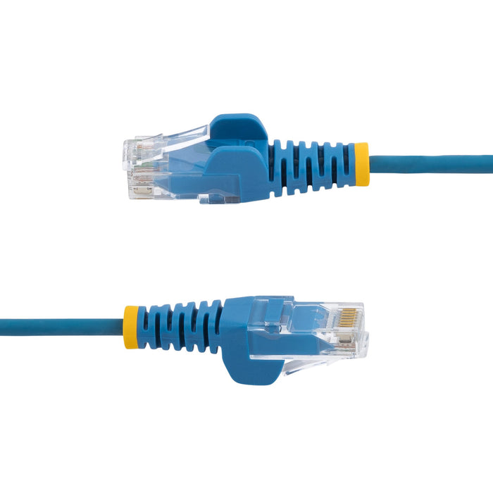 StarTech.com 10m Blue Slim CAT6 Ethernet Cable, Snagless, 100W PoE, UTP, LSZH, 28AWG Pure Bare Copper Wire, Slim RJ45 Network Patch Cord w/Strain Reliefs, Individually Tested, 10 m, Cat6, U/UTP (UTP), RJ-45, RJ-45, Blue