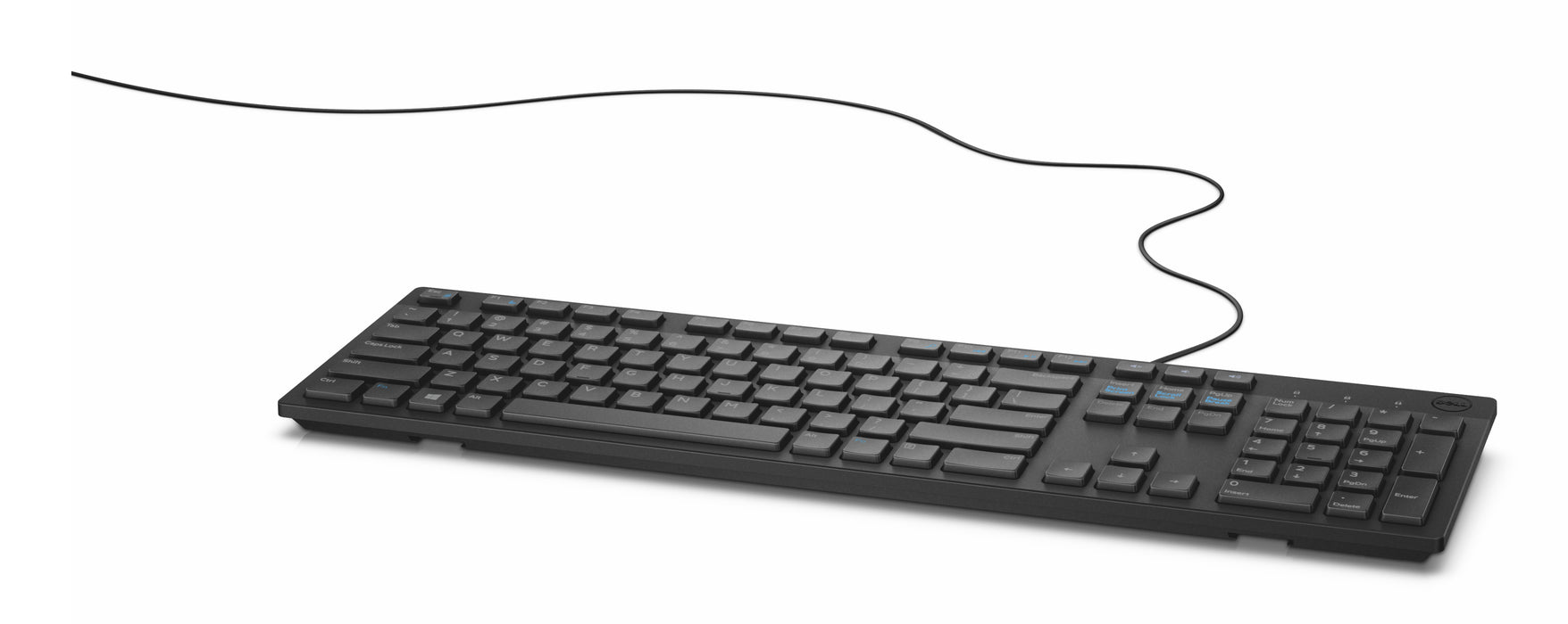 DELL Wired Keyboard - KB216 - UK (QWERTY) - Black, Full-size (100%), Wired, USB, Plunger key switch, QWERTY, Black